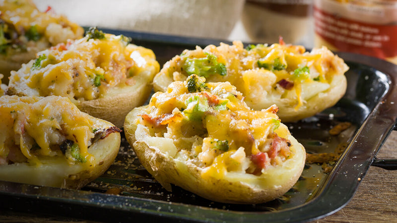 Potato Skins with Crispy Bacon and Cheese